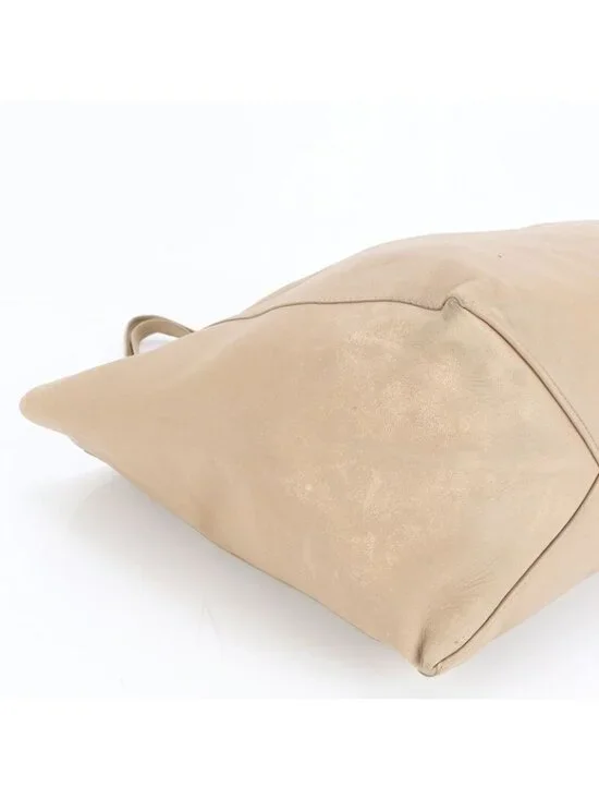 Celine Horizontal Cabas Leather Tote Beige Shoulder Hand Cem - Picture 7 of 9